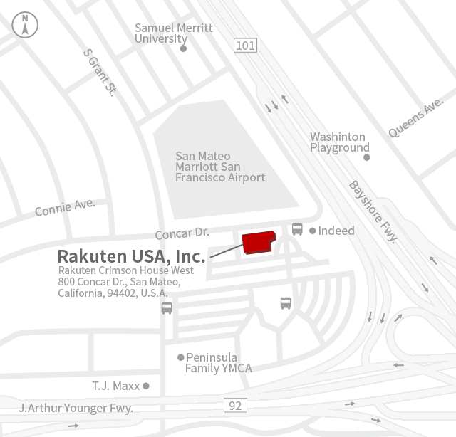 楽天グループ株式会社　Rakuten USA, Inc.アクセスマップ