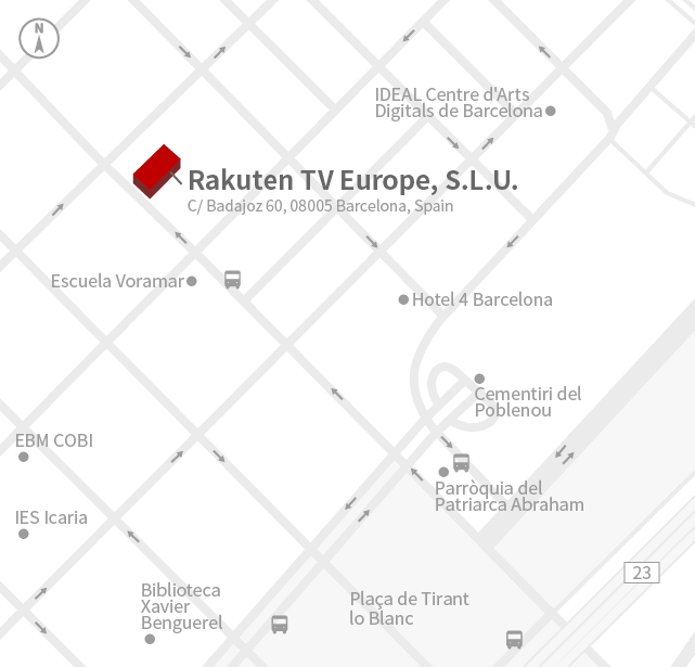 楽天グループ株式会社　Rakuten TV Europe, S.L.U.アクセスマップ
