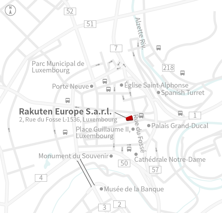 楽天グループ株式会社　Rakuten Europe S.a.r.l.アクセスマップ