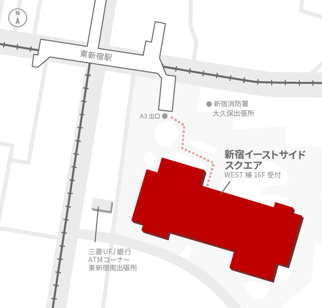 楽天グループ株式会社　新宿イーストサイドスクエアアクセスマップ
