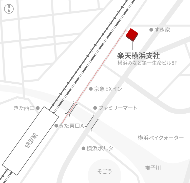 楽天グループ株式会社　横浜支社アクセスマップ